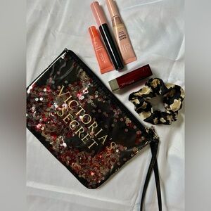 Victoria's Secret Black and Red Sequin Clutch